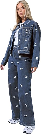Bow Embroidered Denim Jacket