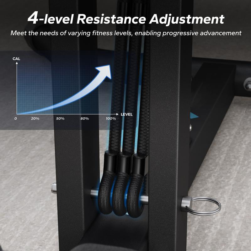 Deep Squat, Glutes, Abs, Push-Up Bench