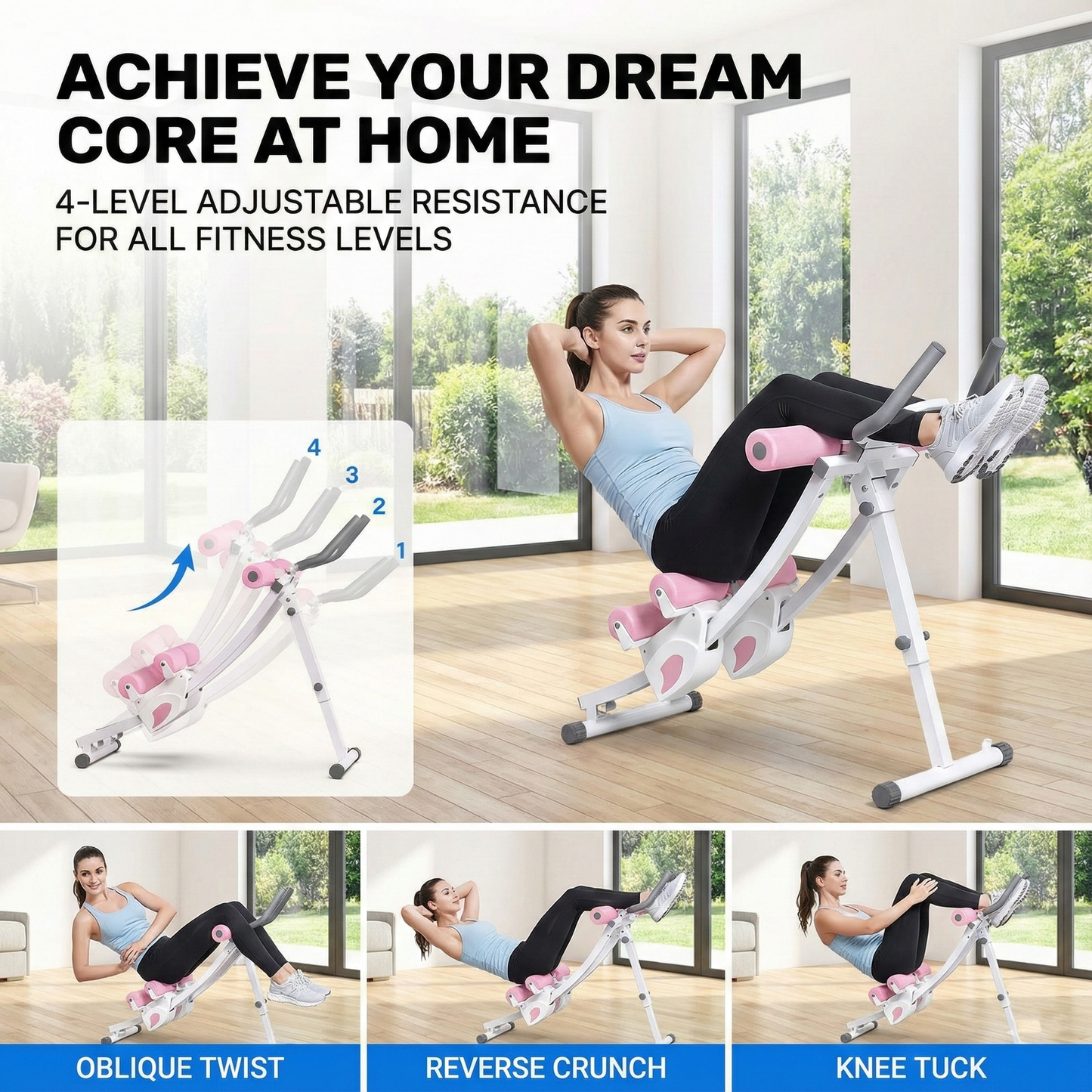 Dual Track Adjustable Ab Trainer Machine