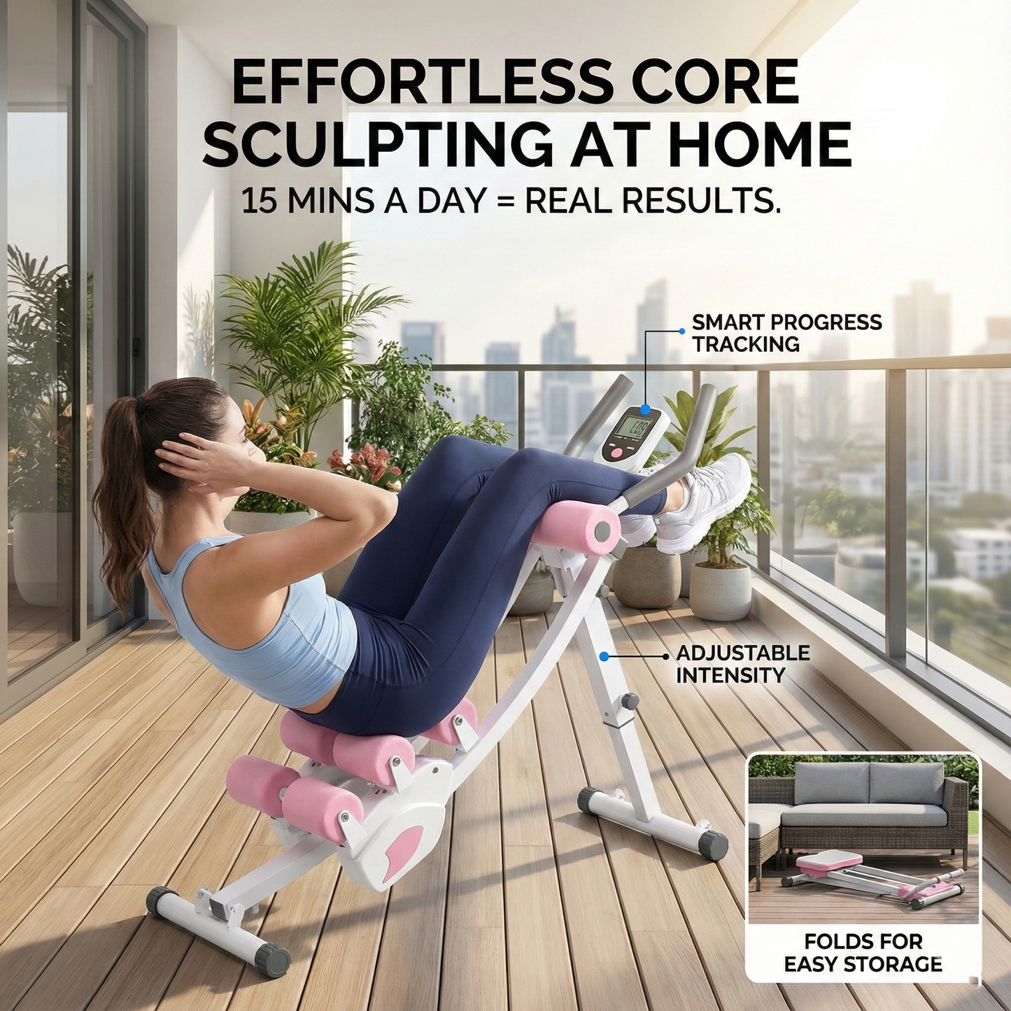 Dual Track Adjustable Ab Trainer Machine